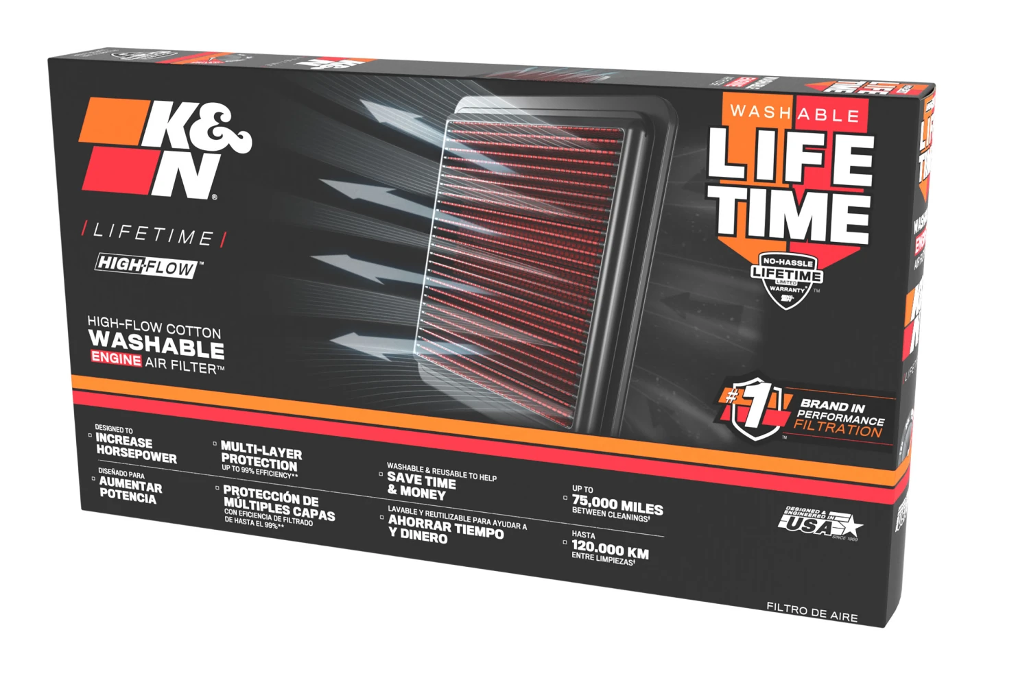 K&N High-Flow Original Lifetime Engine Air Filter - TRIUMPH STREET TRIPLE 765CC 12 K&N High-Flow Original Lifetime Engine Air Filter - TRIUMPH STREET TRIPLE 765CC - Image 12