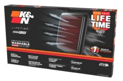 K&N High-Flow Original Lifetime Engine Air Filter - DODGE RAM 2500/3500 V10-8.0L F/I -Auto Filter Shop 12290 2 angle