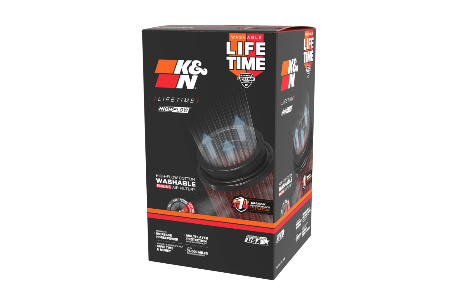 K&N High-Flow Original Universal Air Filter - 3-1/2"FLG, 5-1/2"B, 4-1/2"T, 8"H 11 K&N High-Flow Original Universal Air Filter - 3-1/2"FLG, 5-1/2"B, 4-1/2"T, 8"H - Image 11