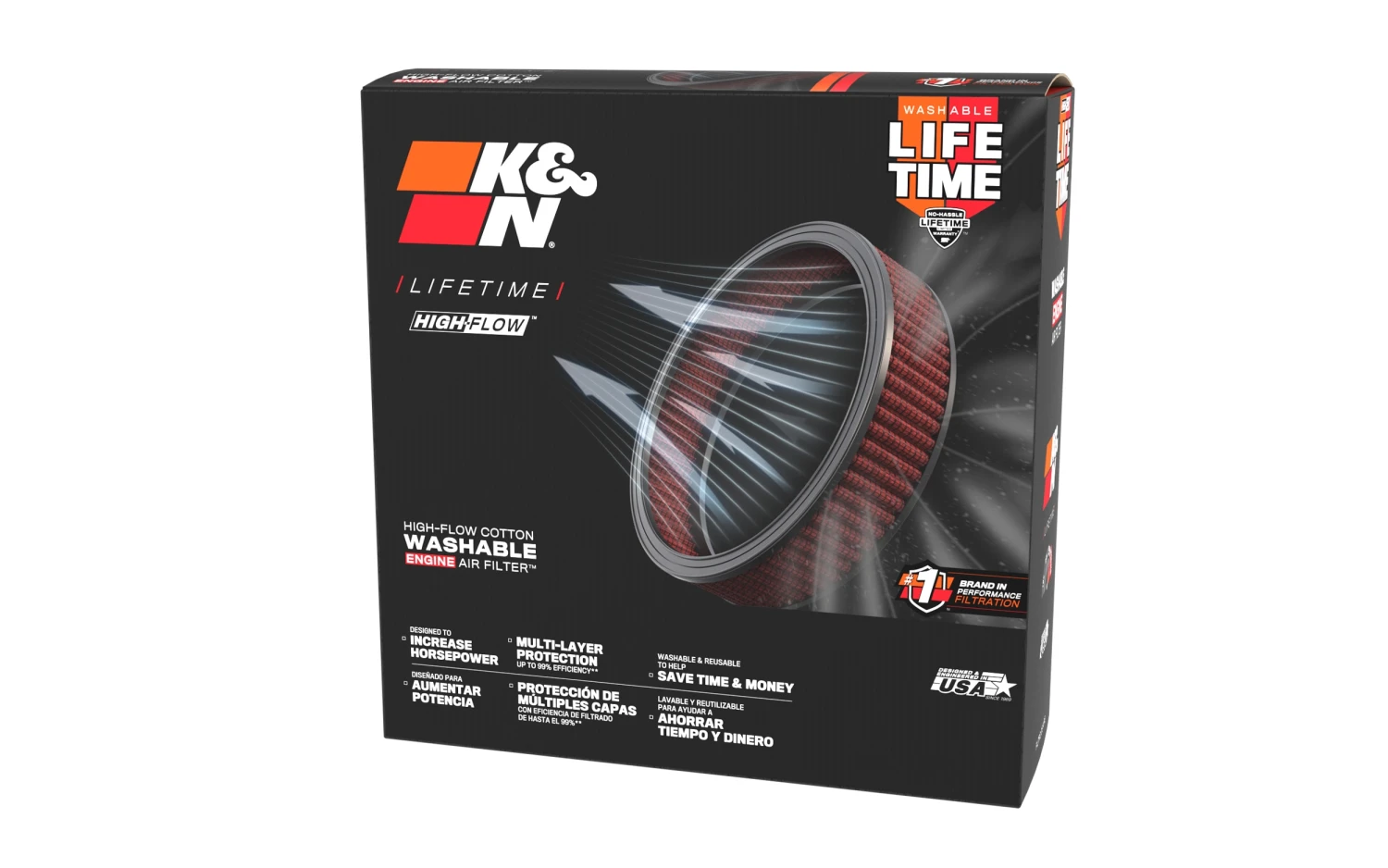 K&N High-Flow Original Lifetime Engine Air Filter - AMC/JEEP/CHRYLSLER/DODGE/PLY 12 K&N High-Flow Original Lifetime Engine Air Filter - AMC/JEEP/CHRYLSLER/DODGE/PLY - Image 12