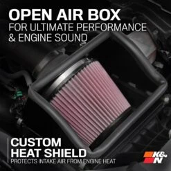K&N Cold Air Intake - High-flow, Roto-mold Tube - FORD/LINCOLN F150/MARK LT, V8-5.4L -Auto Filter Shop 57 2556 HeatShield 1