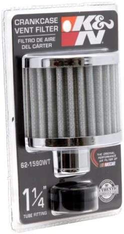 K&N Vent/ Breather Air Filter - Push-In - 1" O.D. Flange - 3" O.D - 2-3/8"H -Auto Filter Shop 62 1590WT Angle