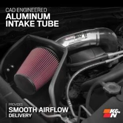 K&N Cold Air Intake - High-flow, Aluminum Tube - DODGE/RAM 1500 V8-5.7L -Auto Filter Shop 77 1561KP AlumTube