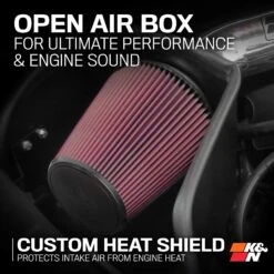 K&N Cold Air Intake - High-flow, Aluminum Tube - DODGE/RAM 1500 V8-5.7L -Auto Filter Shop 77 1561KP HeatShield