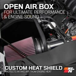 K&N Cold Air Intake - High-flow, Aluminum Tube - CHEVROLET/GMC 1500 V8-5.3/6.2L -Auto Filter Shop 77 3082KP HeatShield