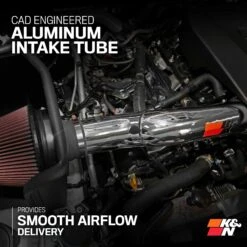 K&N Cold Air Intake - High-flow, Aluminum Tube - TOYOTA TACOMA V6-3.5L 25 K&N Cold Air Intake - High-flow, Aluminum Tube - TOYOTA TACOMA V6-3.5L -Auto Filter Shop 77 9039KP AlumTube 1