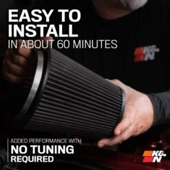 K&N Cold Air Intake - Dryflow, Aluminum Tube - CHEV/GMC/CADILLAC, V8-4.8/5.3/6.0/6.2 -Auto Filter Shop BlackHawk Install 20