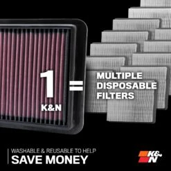 K&N High-Flow Original Lifetime Engine Air Filter - CADILLAC CT6 V6-3.0L F/I (RIGHT) -Auto Filter Shop IMPACT 5PNL 1 11