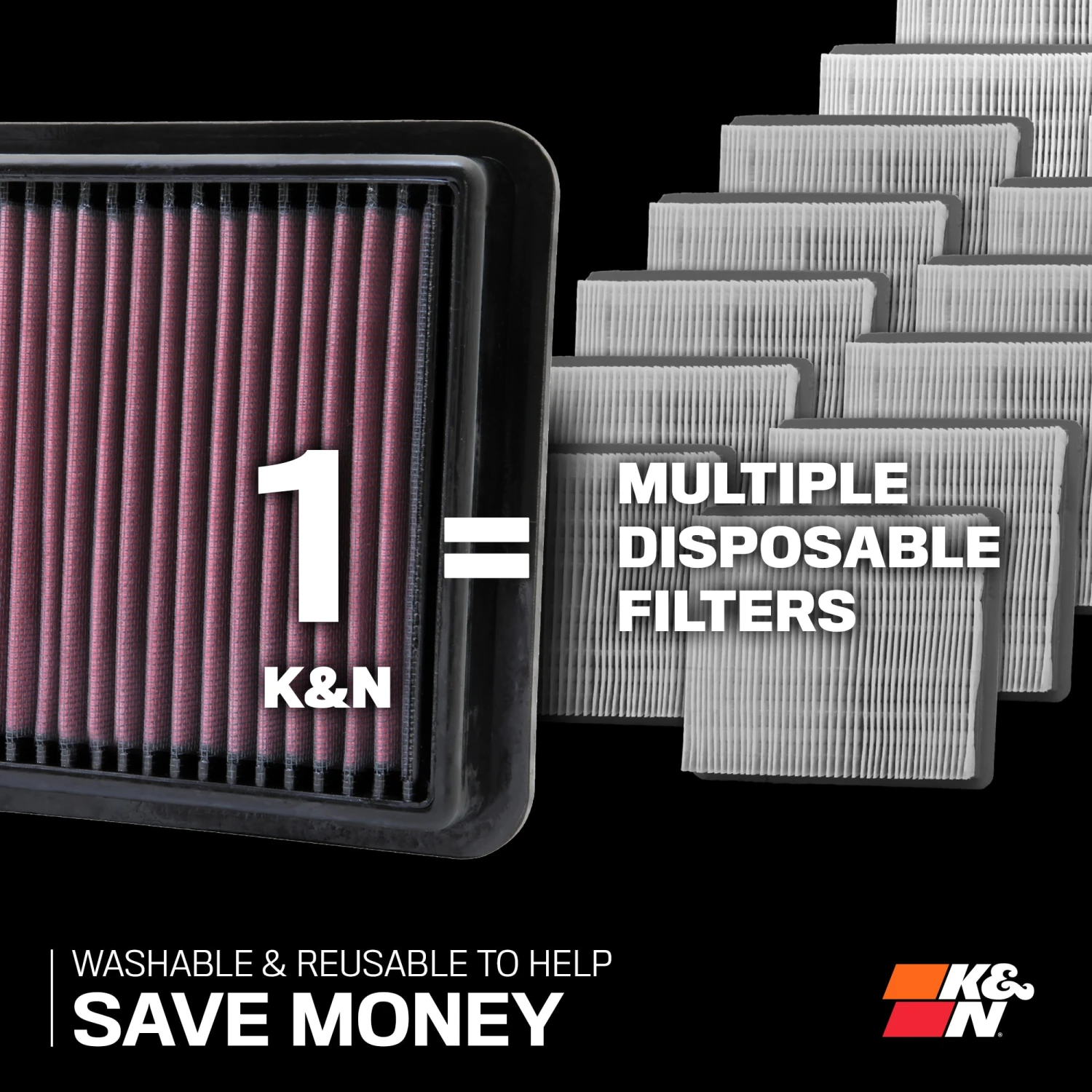 K&N High-Flow Original Lifetime Engine Air Filter - BUICK ENCORE L4-1.4L F/I 2 K&N High-Flow Original Lifetime Engine Air Filter - BUICK ENCORE L4-1.4L F/I - Image 2