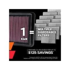 33-5002 K&N Replacement Air Filter -Auto Filter Shop Impact 4Pnl 394