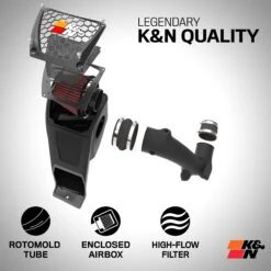 K&N Cold Air Intake - High-flow, Roto-mold Tube - CHEVROLET SILVERADO 1500 L4-2.7L -Auto Filter Shop IntakeAirbox Quality 45