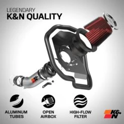 K&N Cold Air Intake - High-flow, Aluminum Tube - FORD FOCUS ST L4-2.0L 16 K&N Cold Air Intake - High-flow, Aluminum Tube - FORD FOCUS ST L4-2.0L -Auto Filter Shop IntakeAlum Quality 34