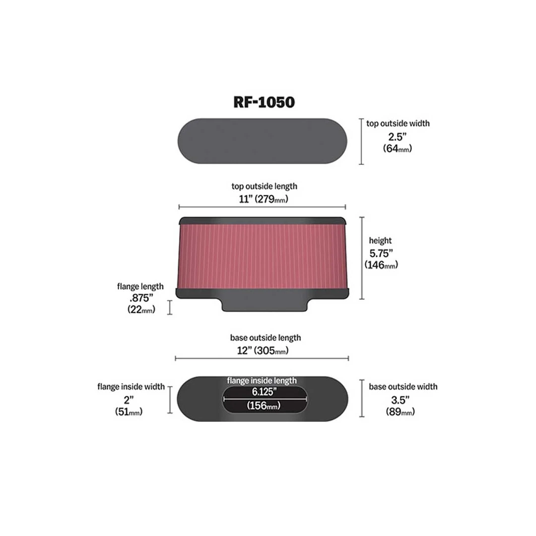 RF-1050 K&N Universal Air Filter - Carbon Fiber Top 2 RF-1050 K&N Universal Air Filter - Carbon Fiber Top - Image 2