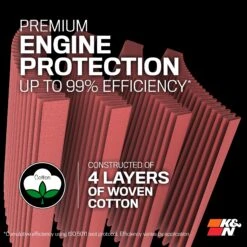 K&N High-Flow Original Lifetime Engine Air Filter - DODGE/PLYMOUTH NEON L4-2.0L F/I -Auto Filter Shop RND 4PLY 63