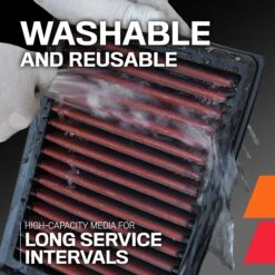 K&N High-Flow Original Lifetime Engine Air Filter - BRIGGS & STRAT - 286H77-0121 -Auto Filter Shop SmallEngine Dryflow Clean Panel 3